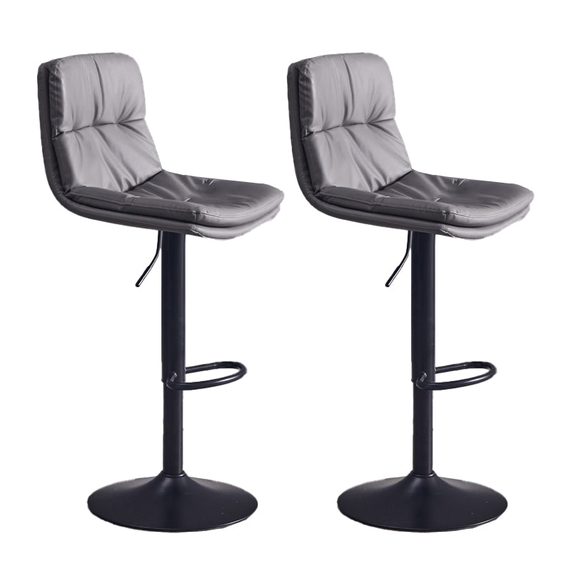 Contemporary Adjustable Height Swivel Backrest Bar Stool with Footrest