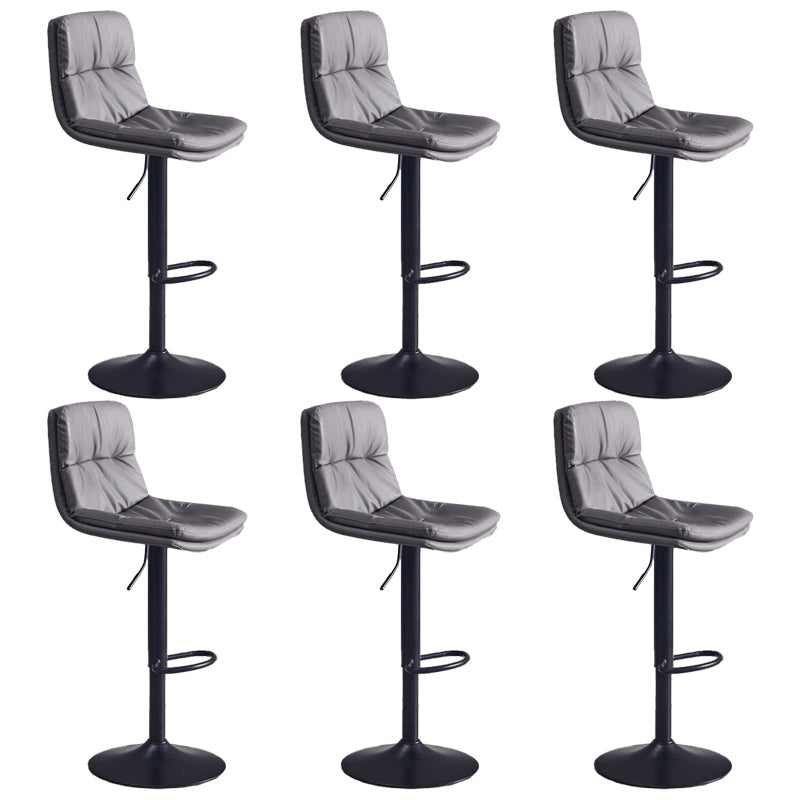 Contemporary Adjustable Height Swivel Backrest Bar Stool with Footrest