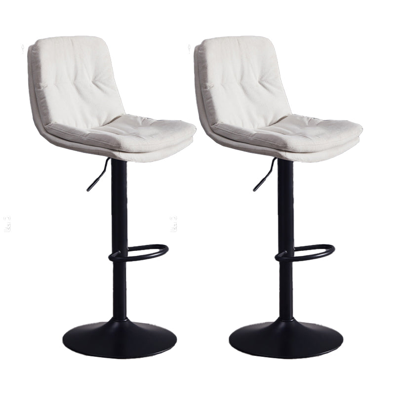 Contemporary Adjustable Height Swivel Backrest Bar Stool with Footrest