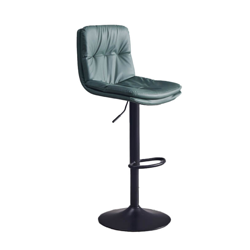 Contemporary Adjustable Height Swivel Backrest Bar Stool with Footrest