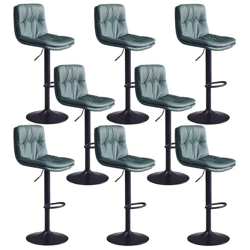 Contemporary Adjustable Height Swivel Backrest Bar Stool with Footrest