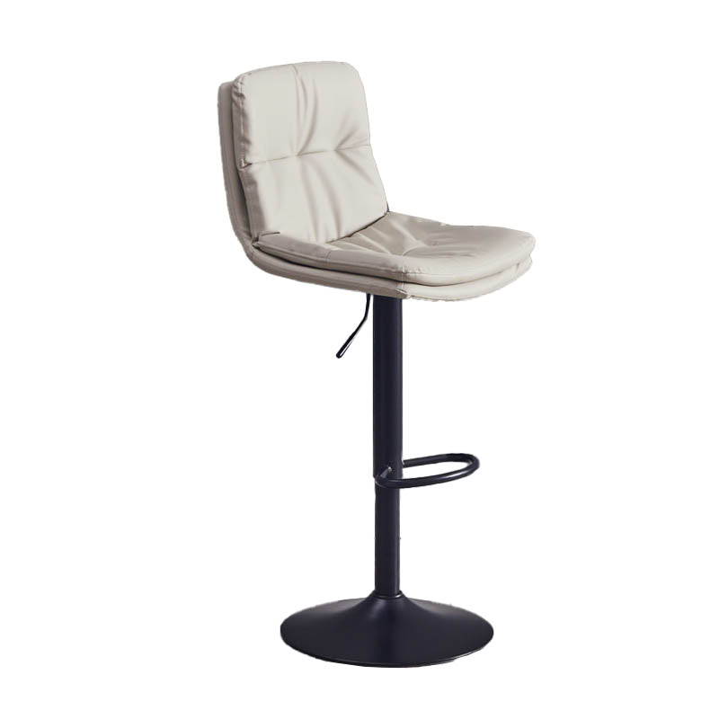 Contemporary Adjustable Height Swivel Backrest Bar Stool with Footrest
