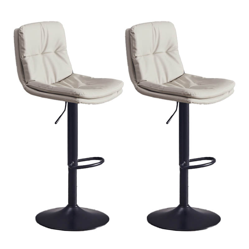 Contemporary Adjustable Height Swivel Backrest Bar Stool with Footrest