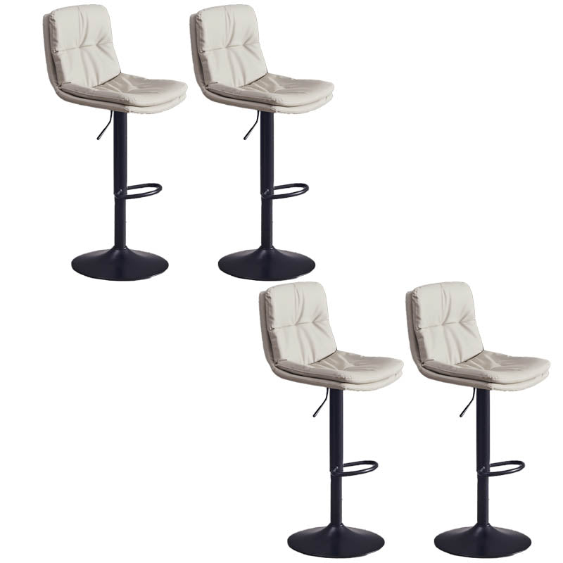 Contemporary Adjustable Height Swivel Backrest Bar Stool with Footrest
