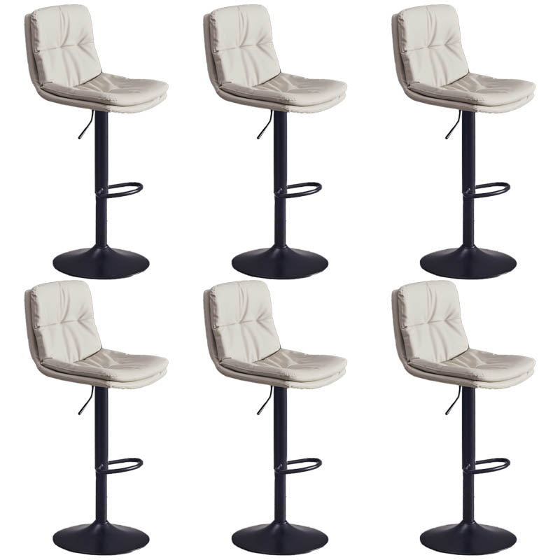 Contemporary Adjustable Height Swivel Backrest Bar Stool with Footrest