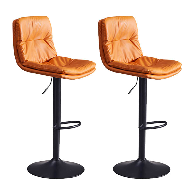 Contemporary Adjustable Height Swivel Backrest Bar Stool with Footrest