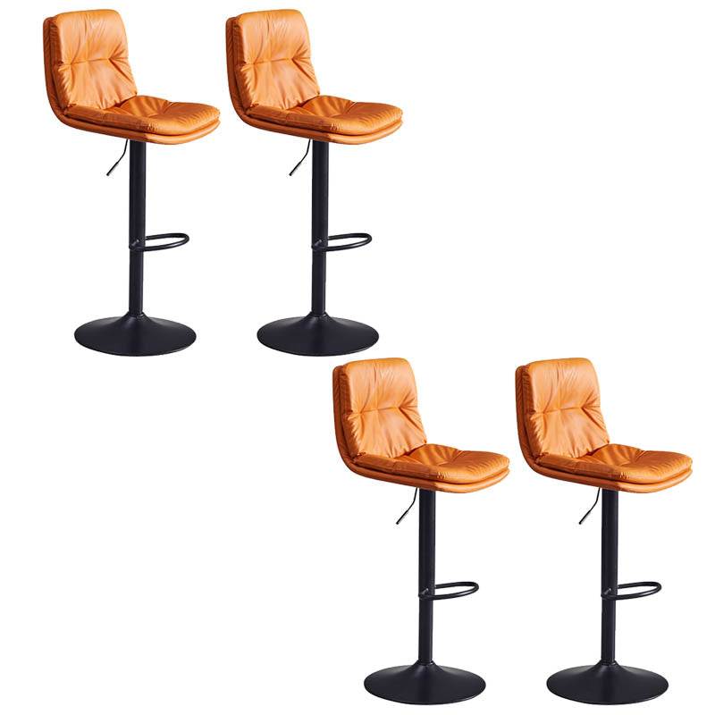 Contemporary Adjustable Height Swivel Backrest Bar Stool with Footrest