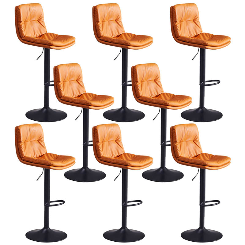 Contemporary Adjustable Height Swivel Backrest Bar Stool with Footrest