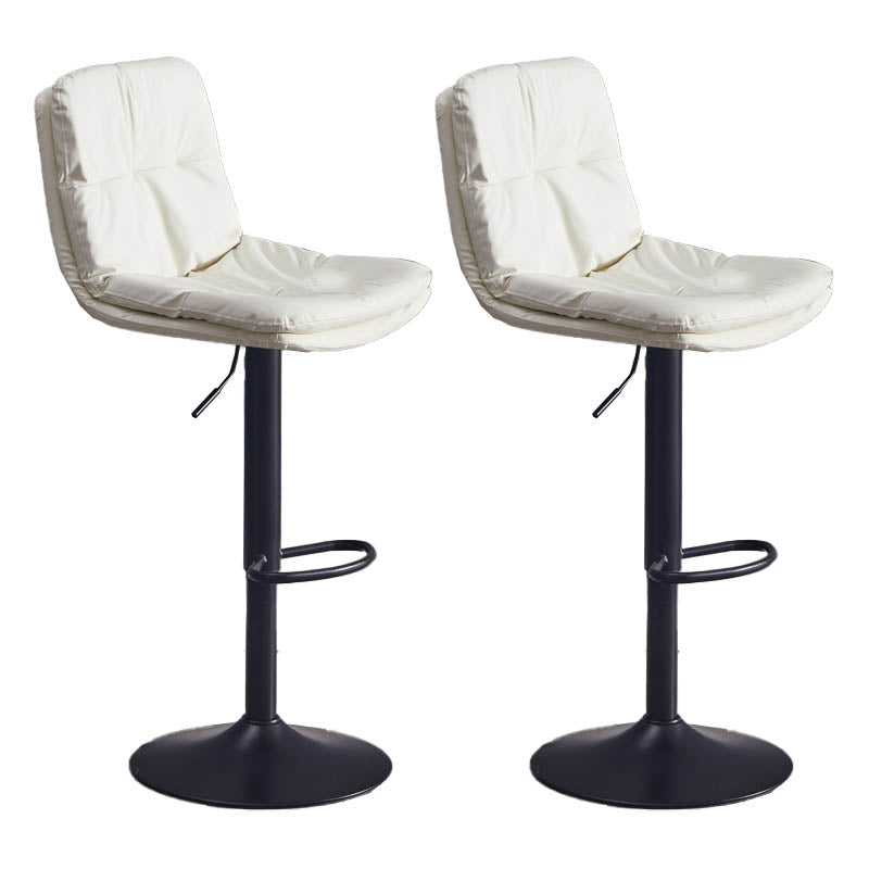 Contemporary Adjustable Height Swivel Backrest Bar Stool with Footrest