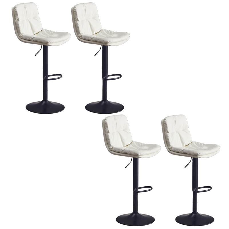 Contemporary Adjustable Height Swivel Backrest Bar Stool with Footrest