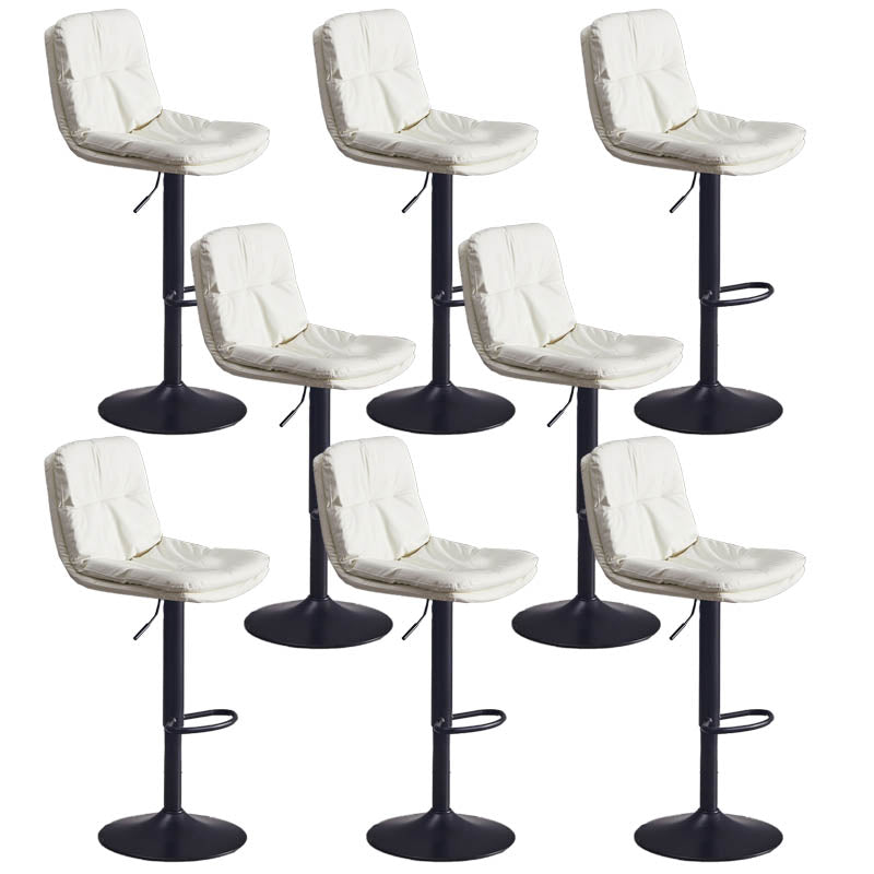 Contemporary Adjustable Height Swivel Backrest Bar Stool with Footrest