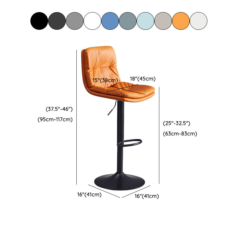 Contemporary Adjustable Height Swivel Backrest Bar Stool with Footrest