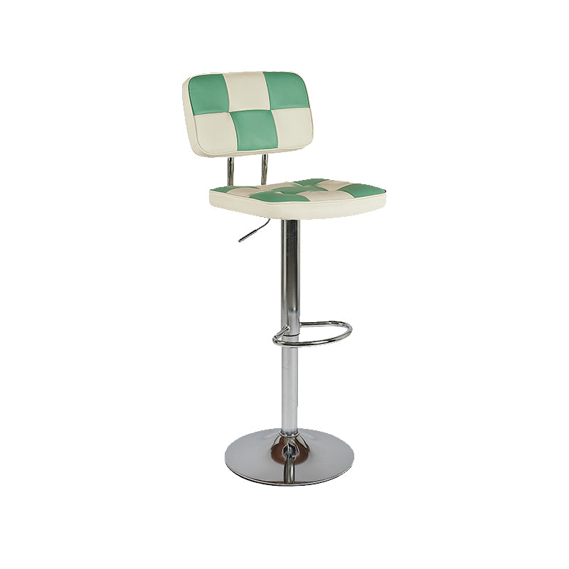 Modern Style Adjustable Backrest Counter High Stool with Leather Cushion