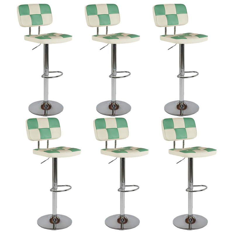 Modern Style Adjustable Backrest Counter High Stool with Leather Cushion