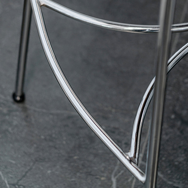 Contemporary 45" Height Wooden Backrest Counter High Stool with Metal Base