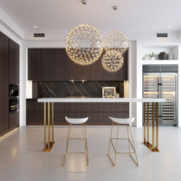 1/3 Pieces Bar Stool and Table Set with Solid Wood, Glam for Dining Room