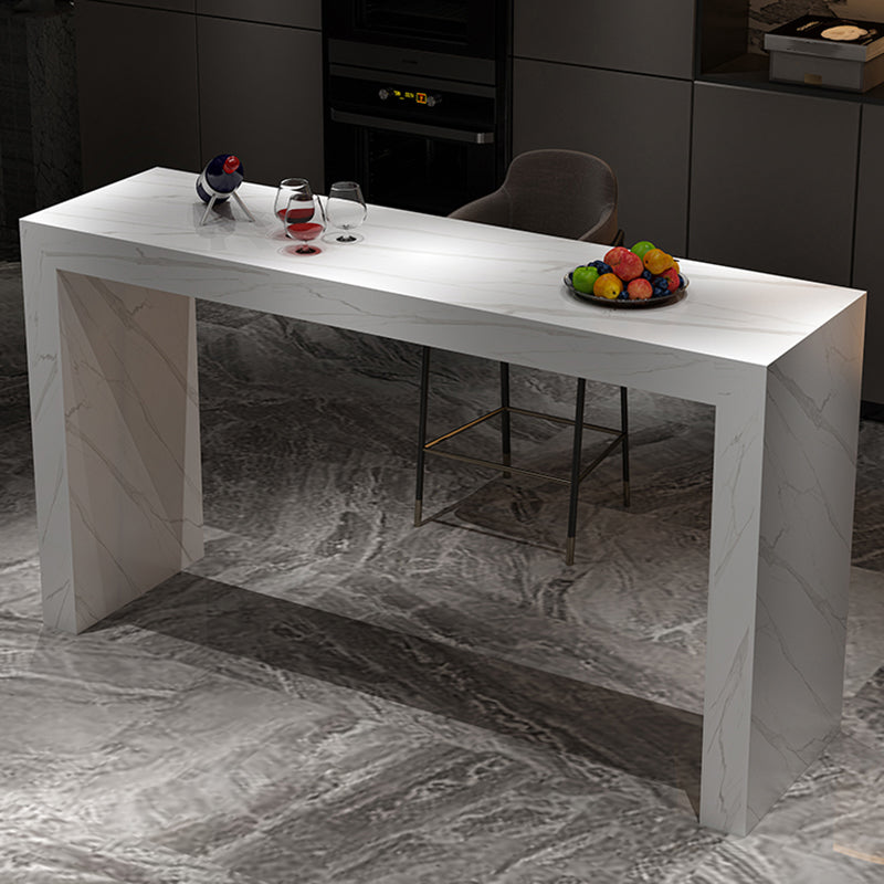 Modern Style Rectangle Stone Bar Stool Table Table for Living Room