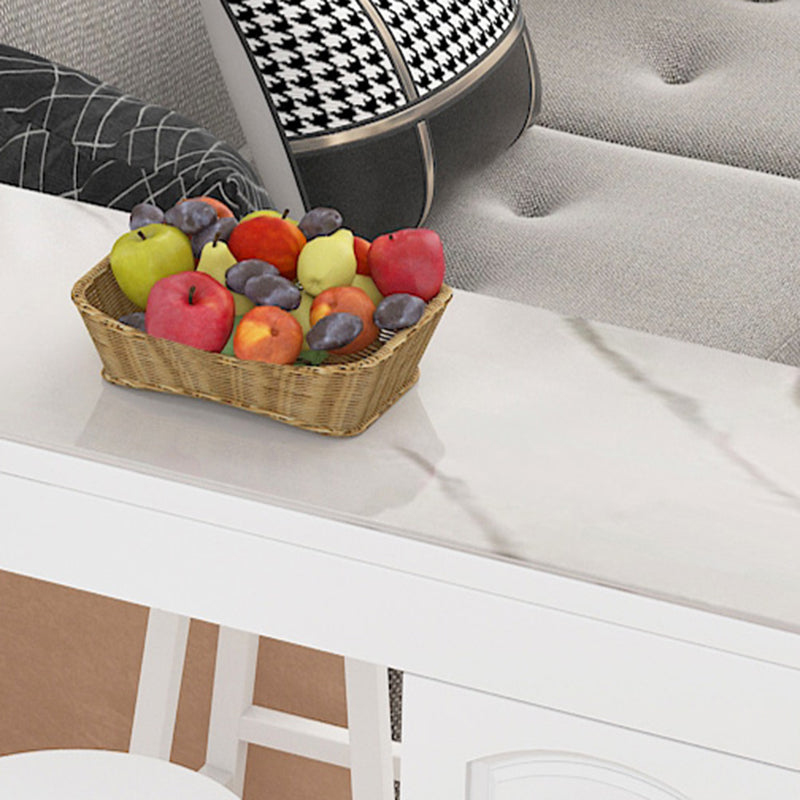 Contemporary Stone Rectangle Bar Height Table for Living Room