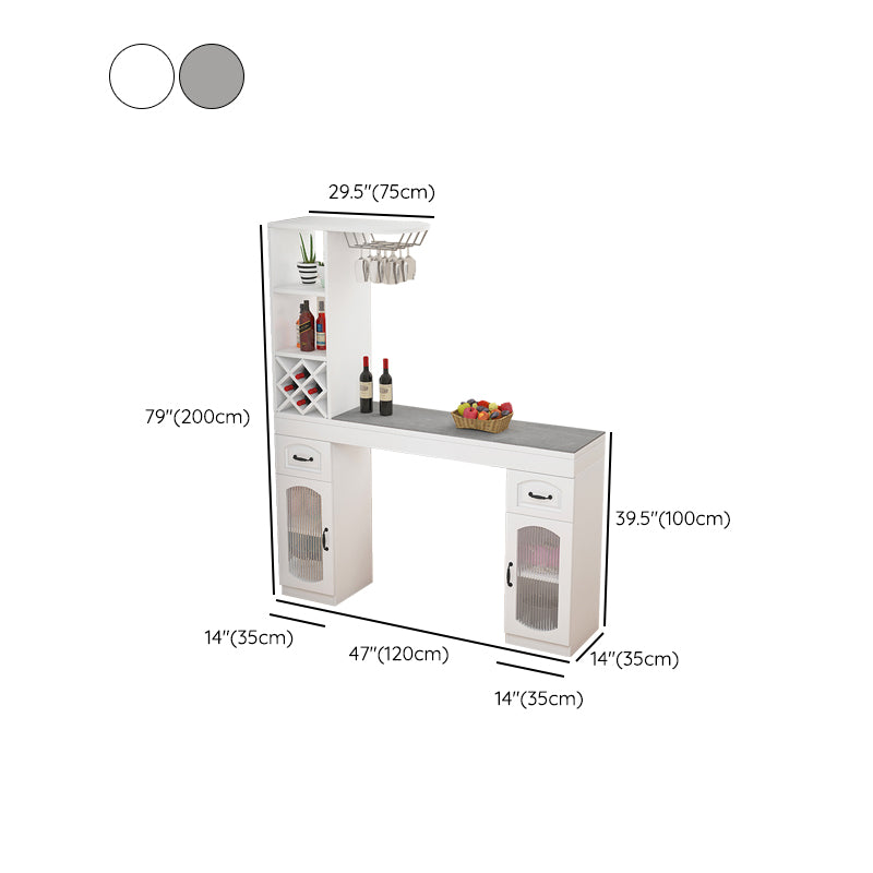 Contemporary Stone Rectangle Bar Height Table for Living Room