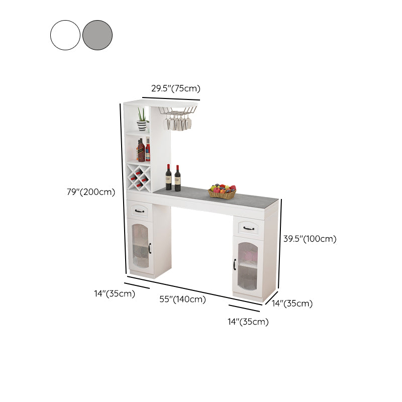 Contemporary Stone Rectangle Bar Height Table for Living Room