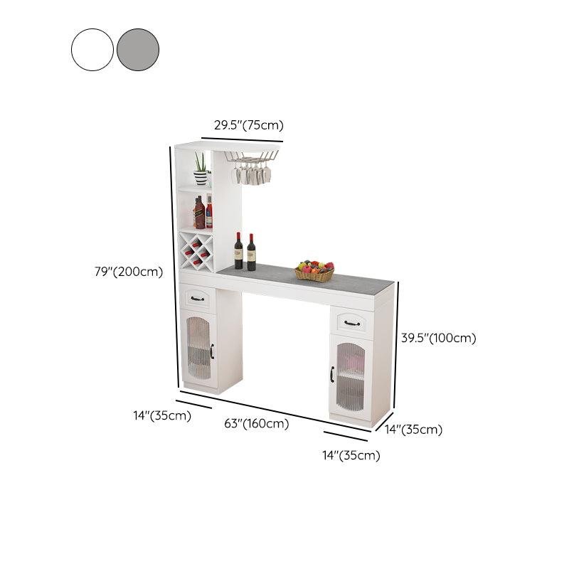 Contemporary Stone Rectangle Bar Height Table for Living Room