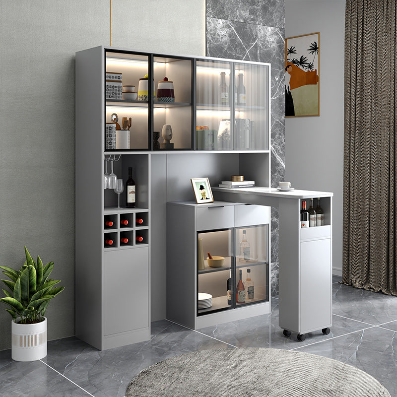 Contemporary Style Stone Rectangle Bar Height Table for Living Room