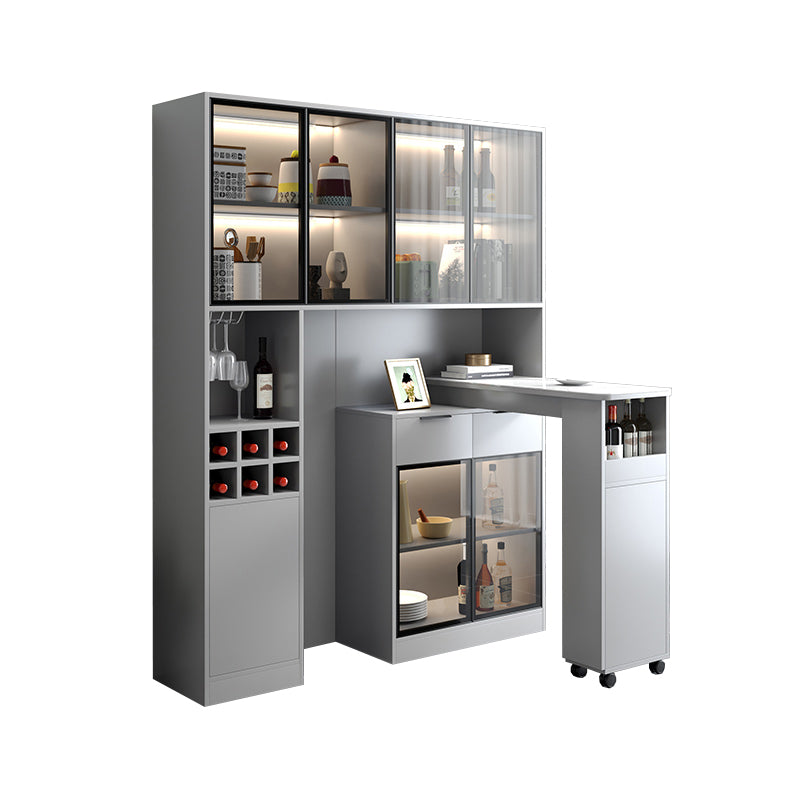 Contemporary Style Stone Rectangle Bar Height Table for Living Room