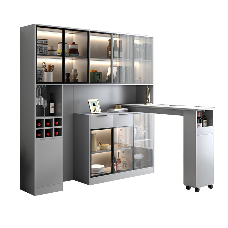 Contemporary Style Stone Rectangle Bar Height Table for Living Room