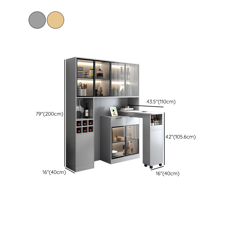 Contemporary Style Stone Rectangle Bar Height Table for Living Room