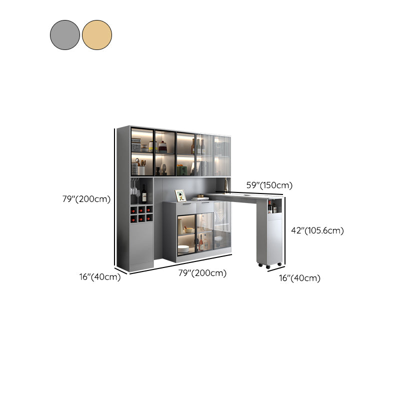 Contemporary Style Stone Rectangle Bar Height Table for Living Room