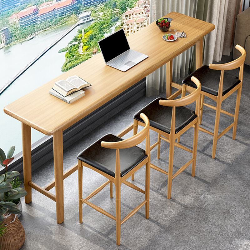 Contemporary Indoor Bar Dining Table Rectangle Wood Counter Table