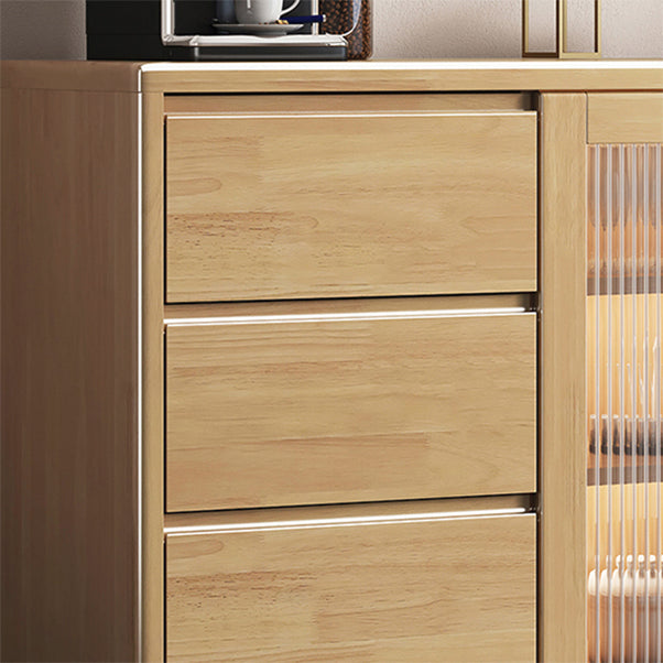 Modern Style Solid Wood Buffet Table 4-Drawer Buffet Sideboard for Living Room