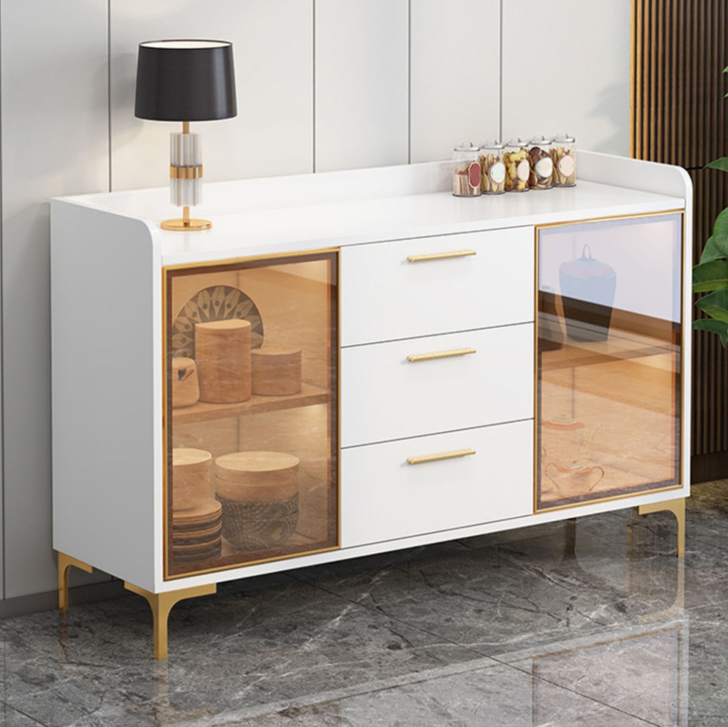 Cabinets Storage Modern Buffet Stand Engineered Wood Buffet Sideboard
