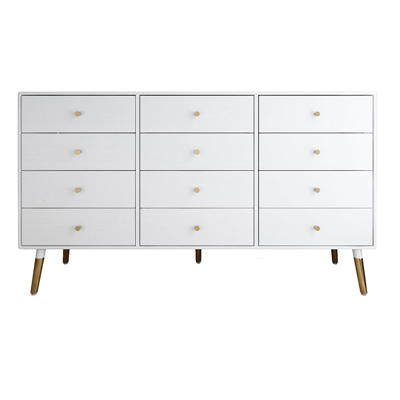 Glam Storage Chest Dresser Horizontal Storage Chest with Drawers