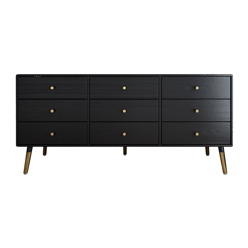 Glam Storage Chest Dresser Horizontal Storage Chest with Drawers