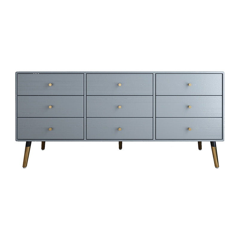 Glam Storage Chest Dresser Horizontal Storage Chest with Drawers
