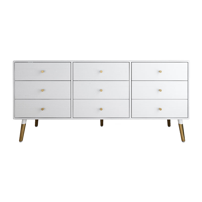 Glam Storage Chest Dresser Horizontal Storage Chest with Drawers