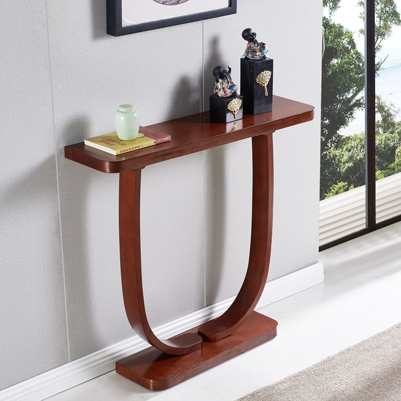 Rectangle Shape Contemporary Console Table Brown Wood Console Sofa Table