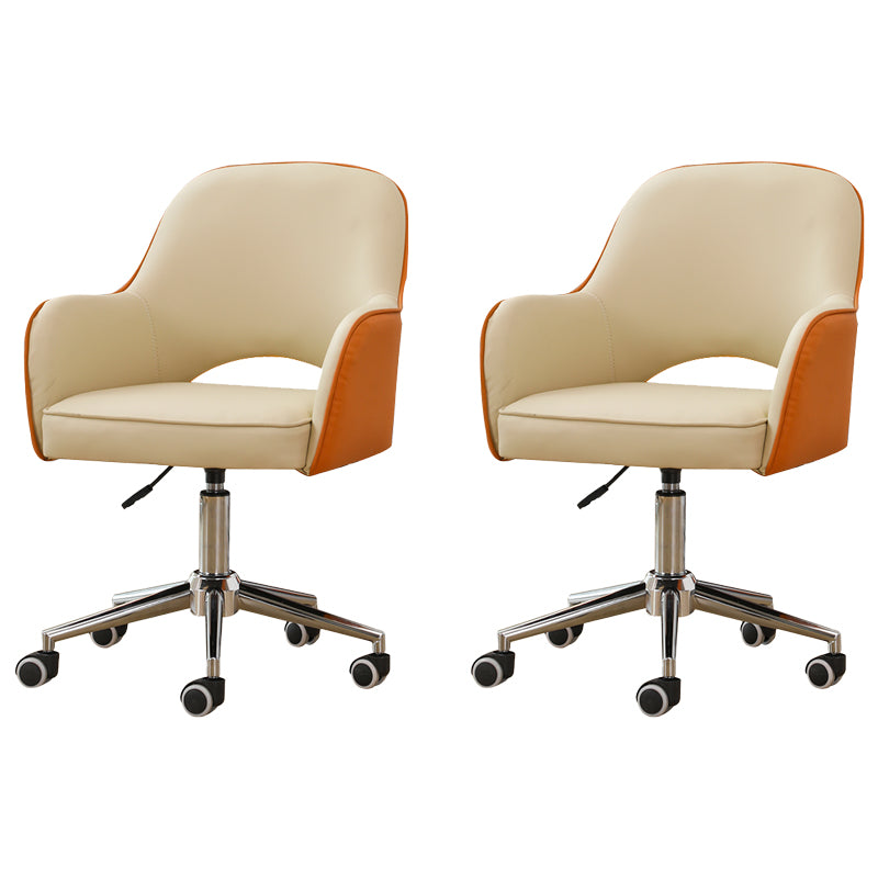 Armless Desk Chair Contemporary Office Chair with Wheels for Office