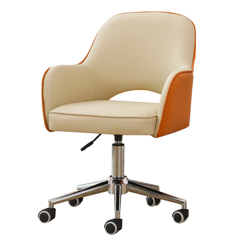 Armless Desk Chair Contemporary Office Chair with Wheels for Office