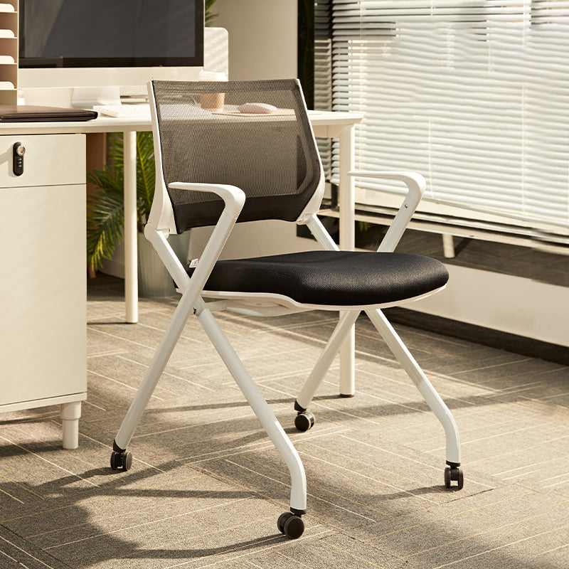 Fixed Arms Office Chair Modern Desk Chair with Wheels for Office