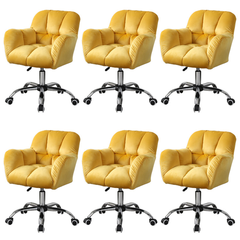 Contemporary Office Chair Armless Desk Chair with Wheels for Office
