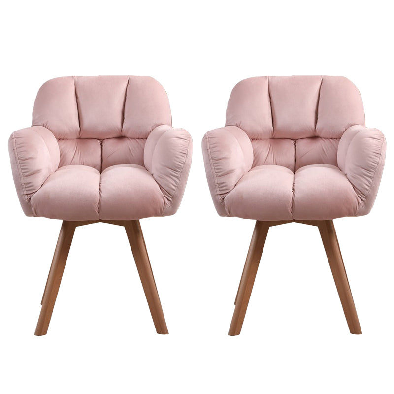 Armless Office Chair Modern Desk Chair with 4 Wooden Legs for Bedroom