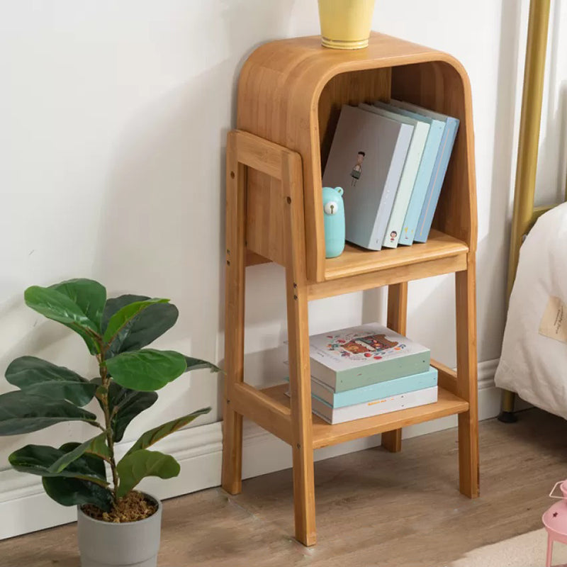 Vertical Contemporary Bamboo Bookcase Closed Back Bookshelf for Home