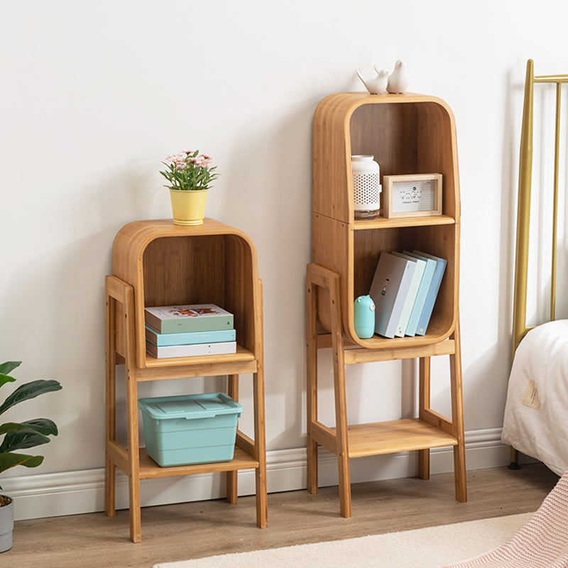 Vertical Contemporary Bamboo Bookcase Closed Back Bookshelf for Home
