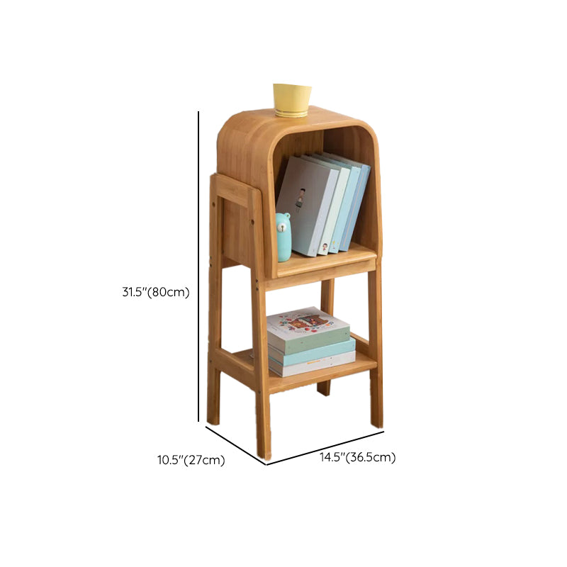 Vertical Contemporary Bamboo Bookcase Closed Back Bookshelf for Home