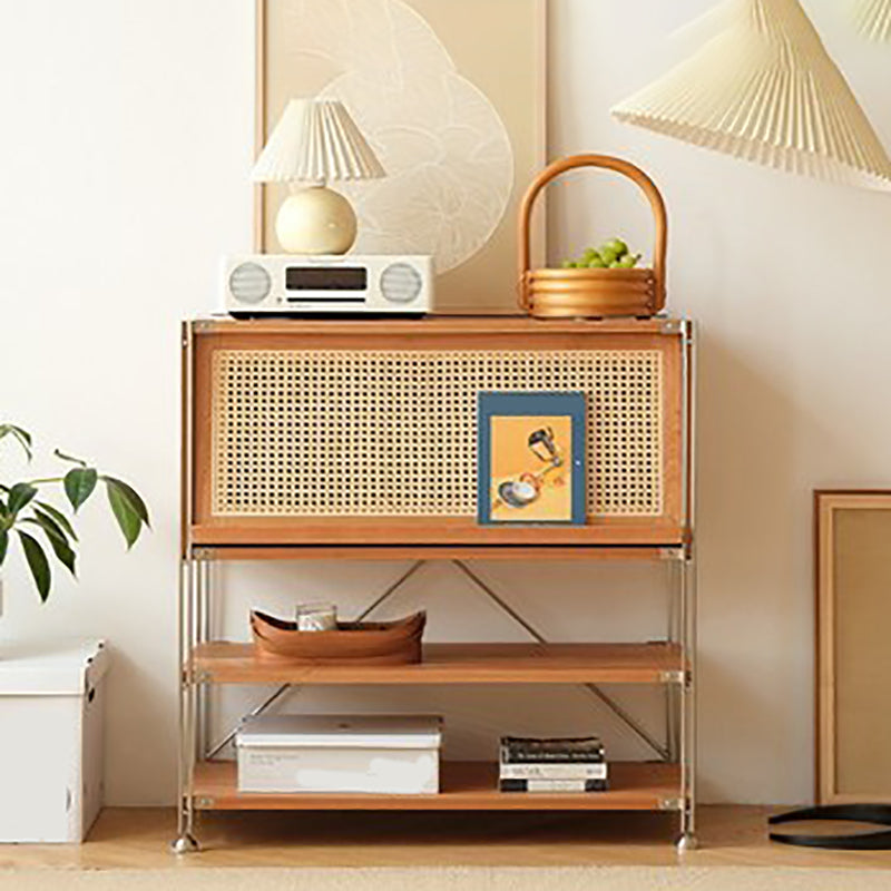 Closed Back Bookcase Modern Style Solid Wood Bookshelf with Shelves