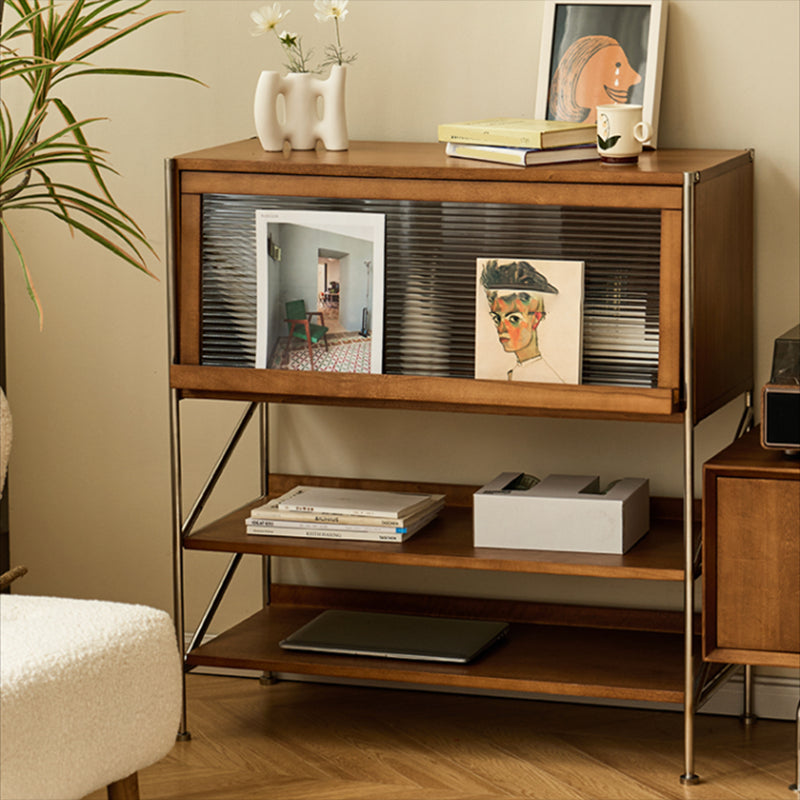 Closed Back Bookcase Modern Style Solid Wood Bookshelf with Shelves