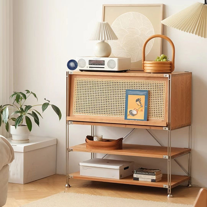 Closed Back Bookcase Modern Style Solid Wood Bookshelf with Shelves