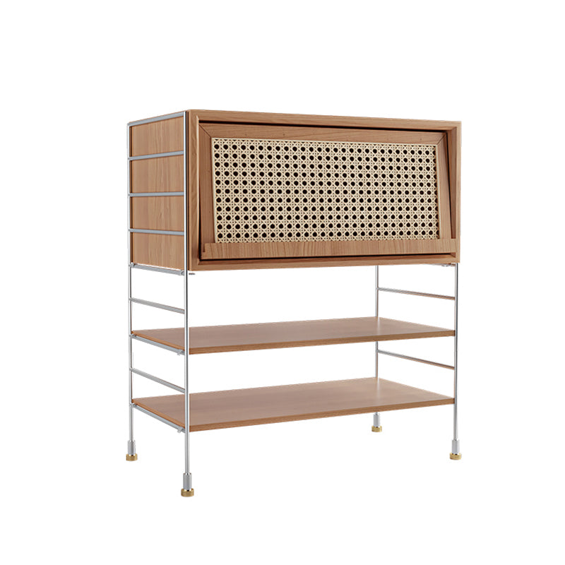 Closed Back Bookcase Modern Style Solid Wood Bookshelf with Shelves